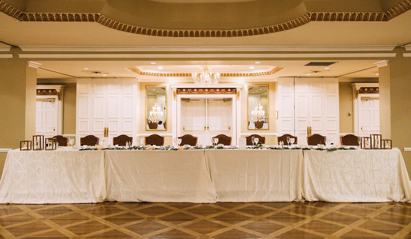 The Grand Georgian ballroom set for dinner